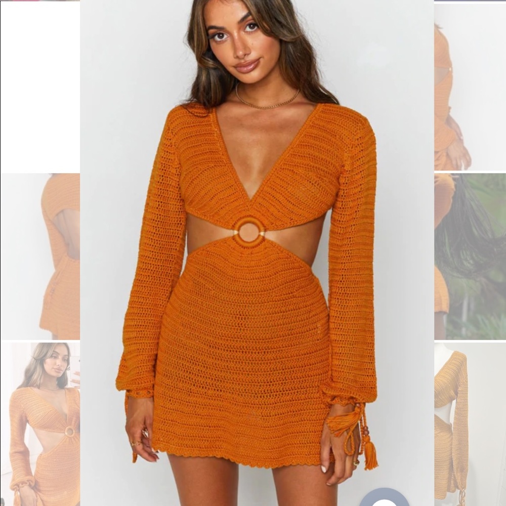 Cleo Crochet Dress Mustard